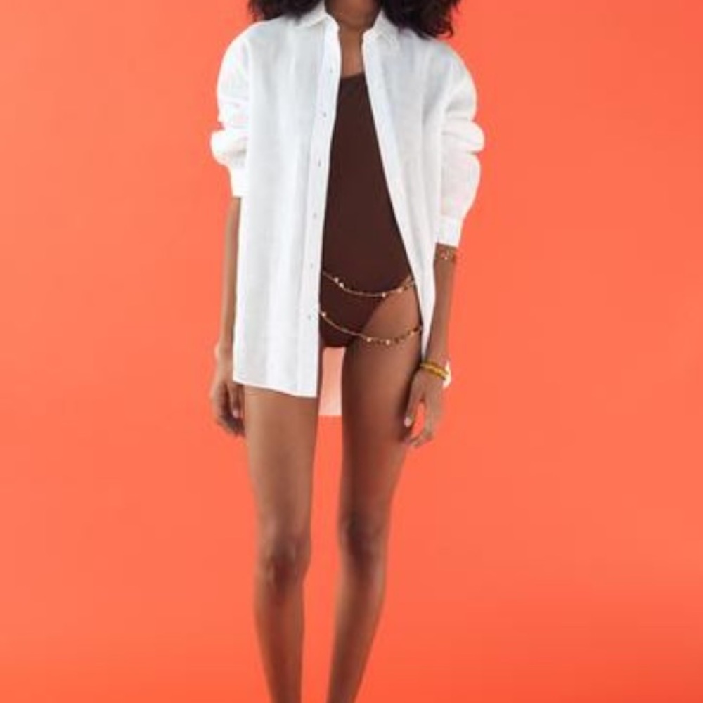 Zara Linen Button Down Shirt